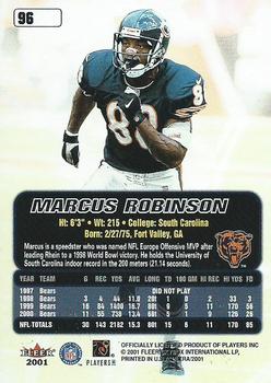 2001 Ultra #96 Marcus Robinson Back
