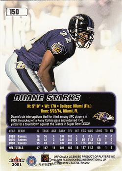 2001 Ultra #150 Duane Starks Back