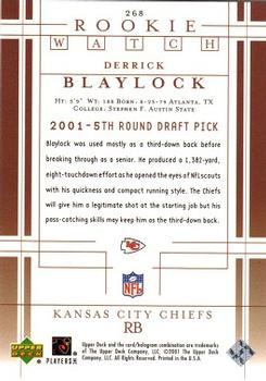 2001 Upper Deck #268 Derrick Blaylock Back