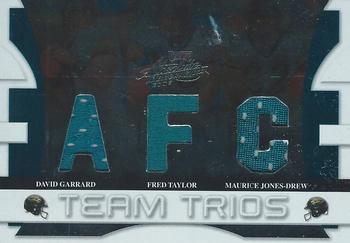 2008 Playoff Absolute Memorabilia - Team Trios Materials AFC/NFC #TTR-11 David Garrard / Fred Taylor / Maurice Jones-Drew Front