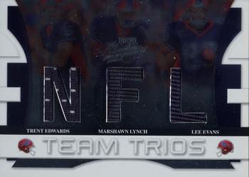 2008 Playoff Absolute Memorabilia - Team Trios Materials NFL #TTR-12 Trent Edwards / Marshawn Lynch / Lee Evans Front
