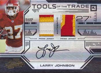 2008 Playoff Absolute Memorabilia - Tools of the Trade Double Material Autographs Black Spectrum #TOTT 51 Larry Johnson Front