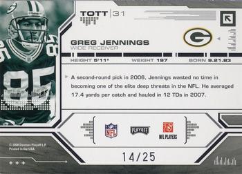 2008 Playoff Absolute Memorabilia - Tools of the Trade Green Spectrum #TOTT 31 Greg Jennings Back