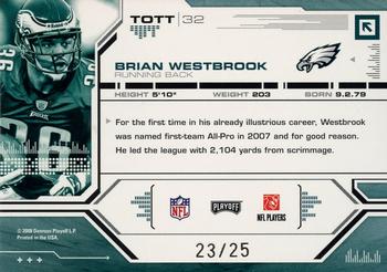 2008 Playoff Absolute Memorabilia - Tools of the Trade Green Spectrum #TOTT 32 Brian Westbrook Back