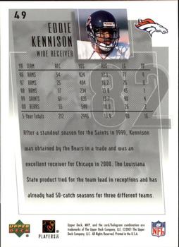 2001 Upper Deck MVP #49 Eddie Kennison Back
