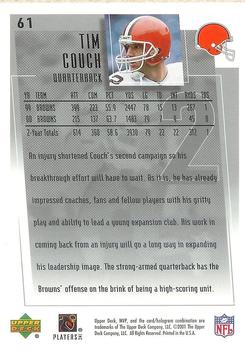 2001 Upper Deck MVP #61 Tim Couch Back