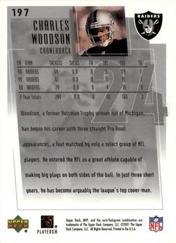 2001 Upper Deck MVP #197 Charles Woodson Back