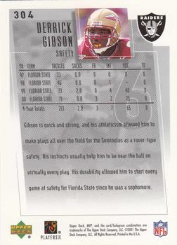 2001 Upper Deck MVP #304 Derrick Gibson Back