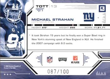 2008 Playoff Absolute Memorabilia - Tools of the Trade Red Spectrum #TOTT 13 Michael Strahan Back