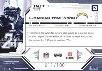 2008 Playoff Absolute Memorabilia - Tools of the Trade Red Spectrum #TOTT 14 LaDainian Tomlinson Back