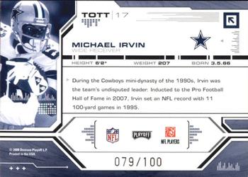 2008 Playoff Absolute Memorabilia - Tools of the Trade Red Spectrum #TOTT 17 Michael Irvin Back