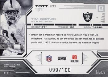 2008 Playoff Absolute Memorabilia - Tools of the Trade Red Spectrum #TOTT 26 Tim Brown Back