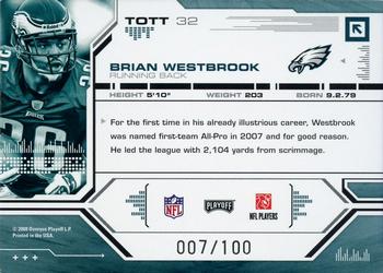 2008 Playoff Absolute Memorabilia - Tools of the Trade Red Spectrum #TOTT 32 Brian Westbrook Back