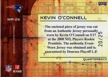 2008 Playoff Absolute Memorabilia - War Room Materials Oversize Jersey Number #WR-24 Kevin O'Connell Back