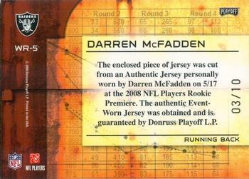 2008 Playoff Absolute Memorabilia - War Room Materials Oversize Jersey Number Prime #WR-5 Darren McFadden Back