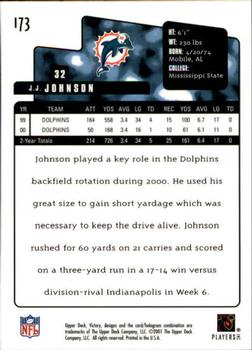 2001 Upper Deck Victory #173 J.J. Johnson Back