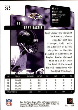 2001 Upper Deck Victory #375 Gary Baxter Back