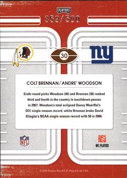 2008 Playoff Contenders - Round Numbers #30 Colt Brennan / Andre Woodson Back