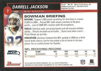 2002 Bowman #7 Darrell Jackson Back
