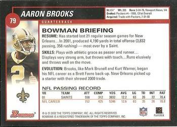 2002 Bowman #79 Aaron Brooks Back