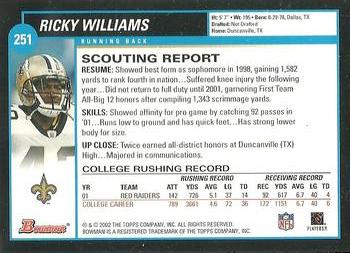 2002 Bowman #251 Ricky Williams Back