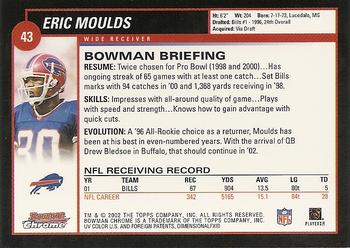 2002 Bowman Chrome #43 Eric Moulds Back