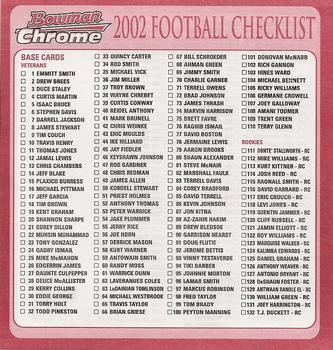 2002 Bowman Chrome #NNO Checklist Front