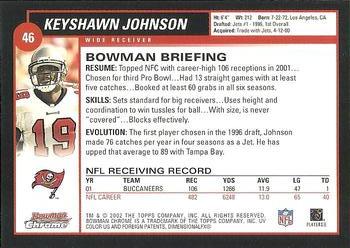 2002 Bowman Chrome #46 Keyshawn Johnson Back
