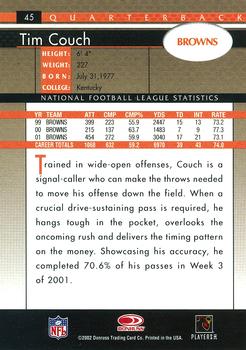 2002 Donruss #45 Tim Couch Back