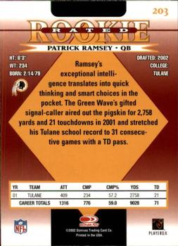 2002 Donruss #203 Patrick Ramsey Back