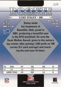 2002 Donruss #226 Luke Staley Back