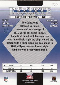 2002 Donruss #270 Dwight Freeney Back