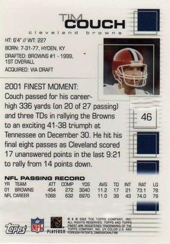 2002 Finest #46 Tim Couch Back