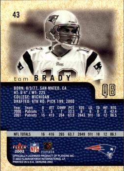 2002 Fleer Genuine #43 Tom Brady Back
