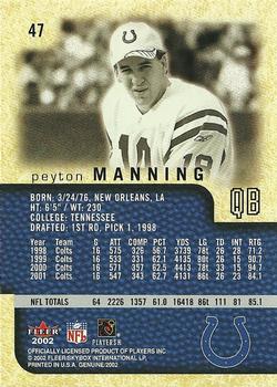 2002 Fleer Genuine #47 Peyton Manning Back