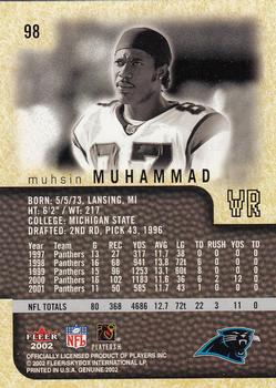 2002 Fleer Genuine #98 Muhsin Muhammad Back
