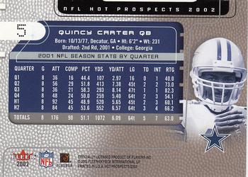 2002 Fleer Hot Prospects #5 Quincy Carter Back
