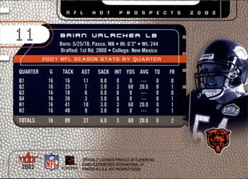 2002 Fleer Hot Prospects #11 Brian Urlacher Back