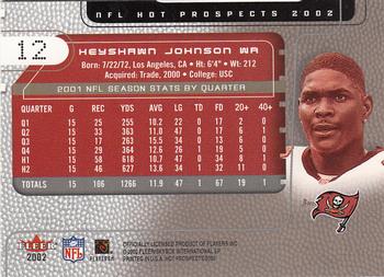 2002 Fleer Hot Prospects #12 Keyshawn Johnson Back