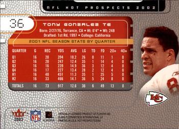 2002 Fleer Hot Prospects #36 Tony Gonzalez Back