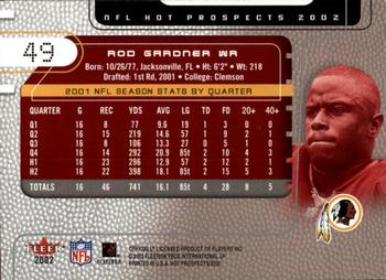 2002 Fleer Hot Prospects #49 Rod Gardner Back