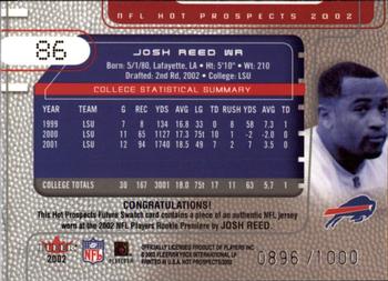 2002 Fleer Hot Prospects #86 Josh Reed Back