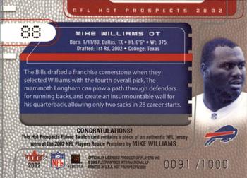 2002 Fleer Hot Prospects #88 Mike Williams Back