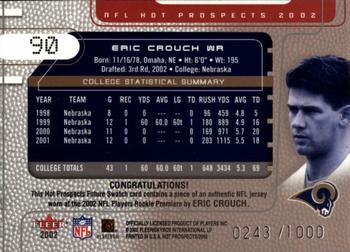 2002 Fleer Hot Prospects #90 Eric Crouch Back