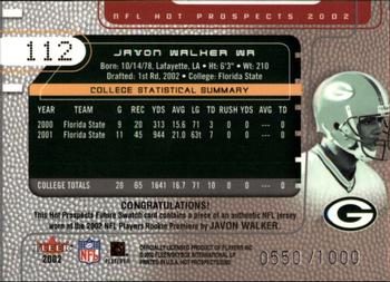 2002 Fleer Hot Prospects #112 Javon Walker Back