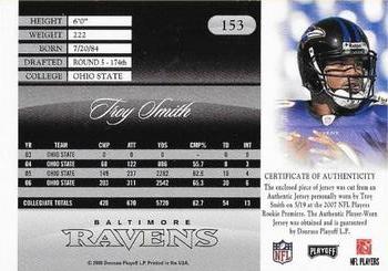2008 Playoff Prestige - Rookie Review Materials #153 Troy Smith Back