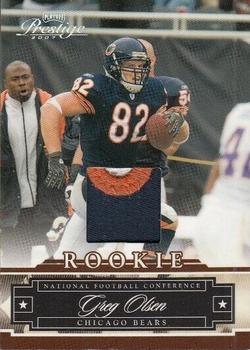 2008 Playoff Prestige - Rookie Review Materials Prime #178a Greg Olsen Front