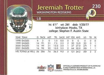 2002 Fleer Maximum #230 Jeremiah Trotter Back
