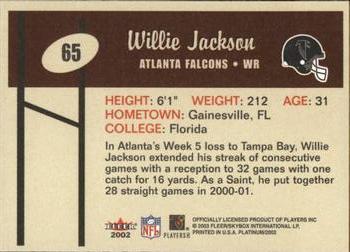 2002 Fleer Platinum #65 Willie Jackson Back