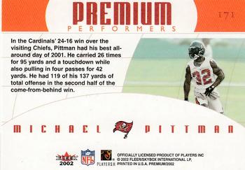 2002 Fleer Premium #171 Michael Pittman Back